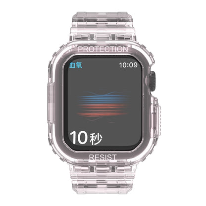 Glacier Transparent TPU Integrated Watch Band Watch Band For Apple Watch Series 7 45mm(Transparent Pink) - Watch Bands by buy2fix | Online Shopping UK | buy2fix