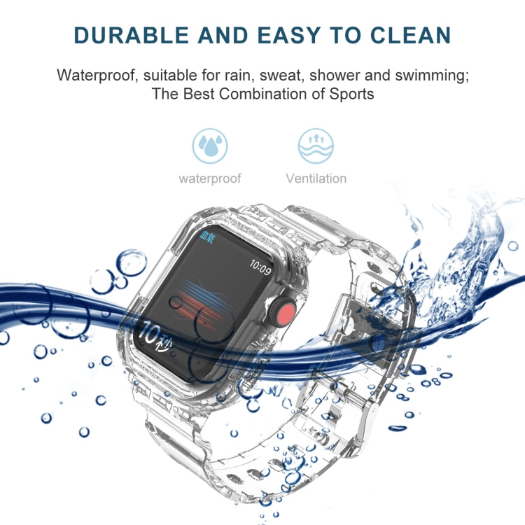 Glacier Transparent TPU Integrated Watch Band Watch Band For Apple Watch Series 7 45mm(Transparent) by buy2fix