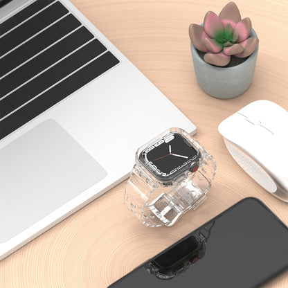 Glacier Transparent TPU Integrated Watch Band Watch Band For Apple Watch Series 7 45mm(Transparent) by buy2fix