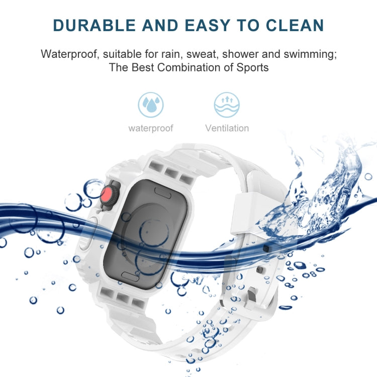 Glacier Transparent TPU Integrated Watch Band Watch Band For Apple Watch Series 7 45mm (White) by buy2fix
