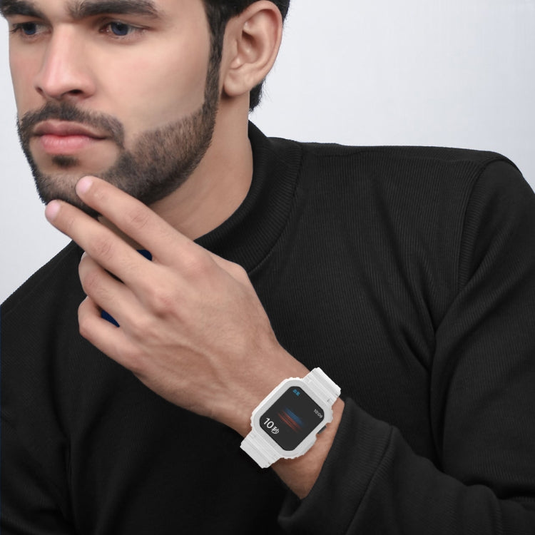 Glacier Transparent TPU Integrated Watch Band Watch Band For Apple Watch Series 7 45mm (White) by buy2fix