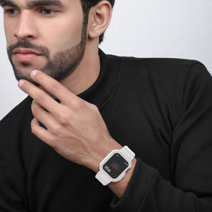 Glacier Transparent TPU Integrated Watch Band Watch Band For Apple Watch Series 7 45mm (White) by buy2fix