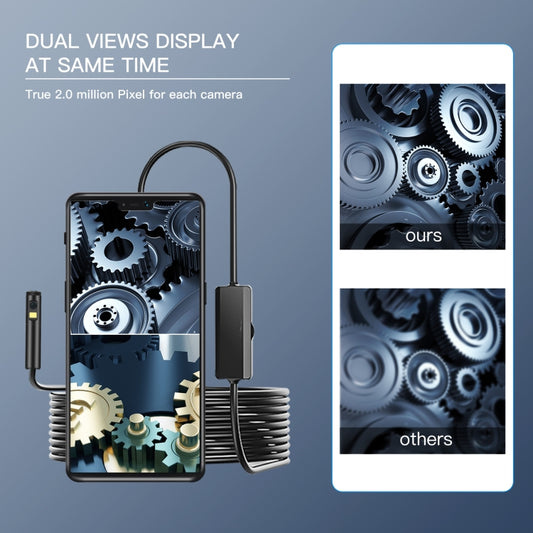 AN100 3 in 1 IP68 Waterproof USB-C / Type-C + Micro USB + USB Dual Cameras Industrial Digital Endoscope with 9 LEDs, Support Android System, Lens Diameter: 8mm, Length:10m Hard Cable -  by buy2fix | Online Shopping UK | buy2fix