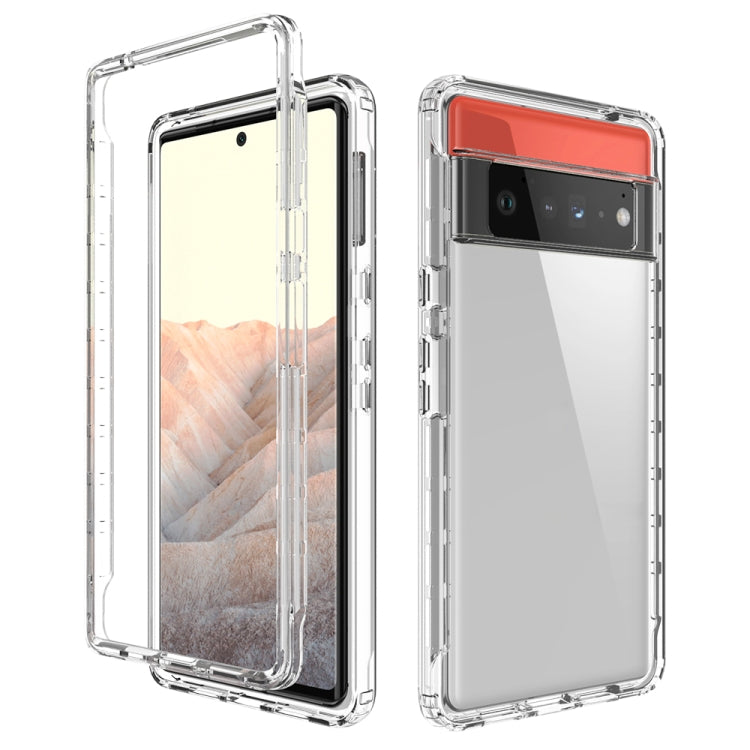 For Google Pixel 6 Pro High Transparency Two-color Gradient PC + TPU Phone Protective Case(Transparent) - Google Cases by buy2fix | Online Shopping UK | buy2fix