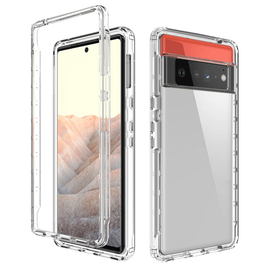 For Google Pixel 6 Pro High Transparency Two-color Gradient PC + TPU Phone Protective Case(Transparent) - Google Cases by buy2fix | Online Shopping UK | buy2fix