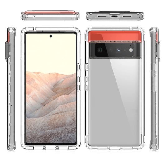 For Google Pixel 6 Pro High Transparency Two-color Gradient PC + TPU Phone Protective Case(Transparent) - Google Cases by buy2fix | Online Shopping UK | buy2fix
