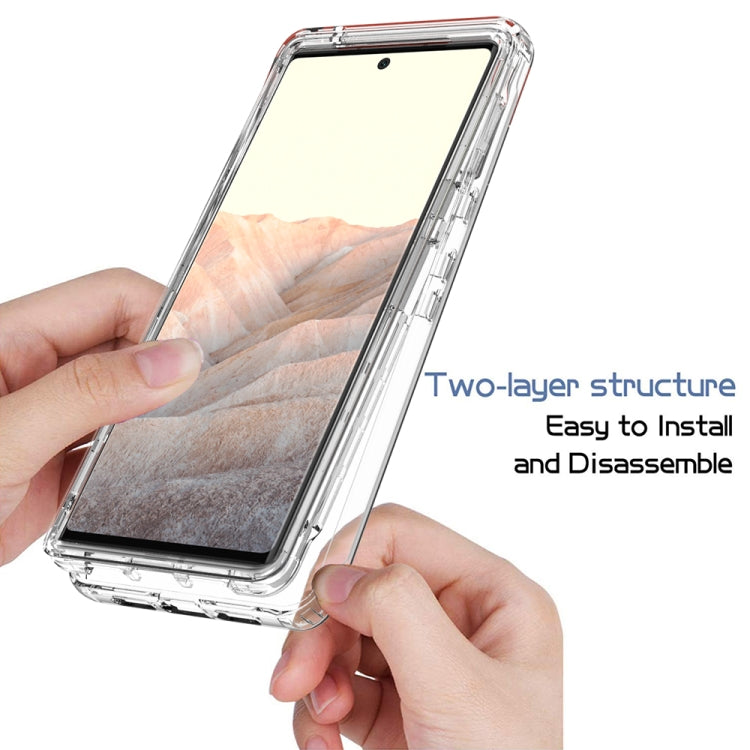 For Google Pixel 6 Pro High Transparency Two-color Gradient PC + TPU Phone Protective Case(Transparent) - Google Cases by buy2fix | Online Shopping UK | buy2fix