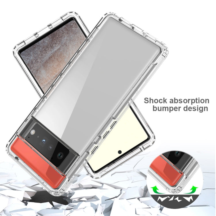 For Google Pixel 6 Pro High Transparency Two-color Gradient PC + TPU Phone Protective Case(Transparent) - Google Cases by buy2fix | Online Shopping UK | buy2fix