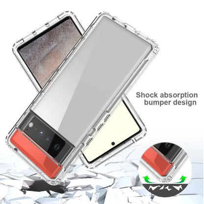 For Google Pixel 6 Pro High Transparency Two-color Gradient PC + TPU Phone Protective Case(Transparent) - Google Cases by buy2fix | Online Shopping UK | buy2fix
