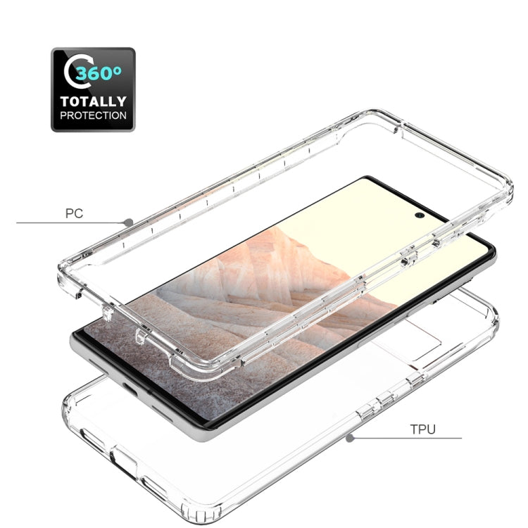 For Google Pixel 6 Pro High Transparency Two-color Gradient PC + TPU Phone Protective Case(Transparent) - Google Cases by buy2fix | Online Shopping UK | buy2fix