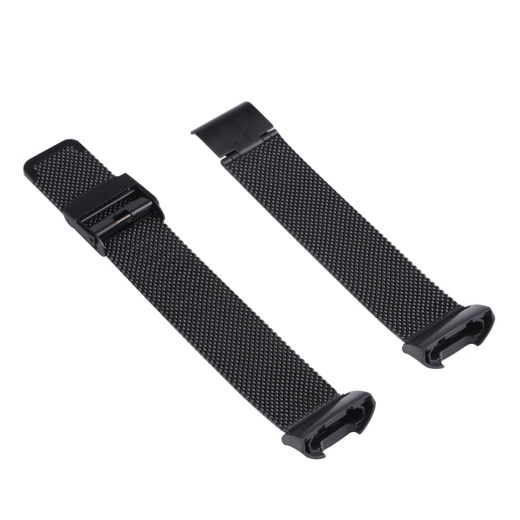 For Fitbit Charge 4 Double Insurance Buckle Milanese Watch Band(Black) - Watch Bands by buy2fix | Online Shopping UK | buy2fix