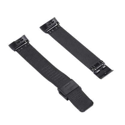 For Fitbit Charge 4 Double Insurance Buckle Milanese Watch Band(Black) - Watch Bands by buy2fix | Online Shopping UK | buy2fix