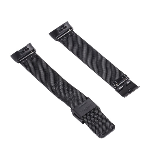 For Fitbit Charge 4 Double Insurance Buckle Milanese Watch Band(Black) - Watch Bands by buy2fix | Online Shopping UK | buy2fix
