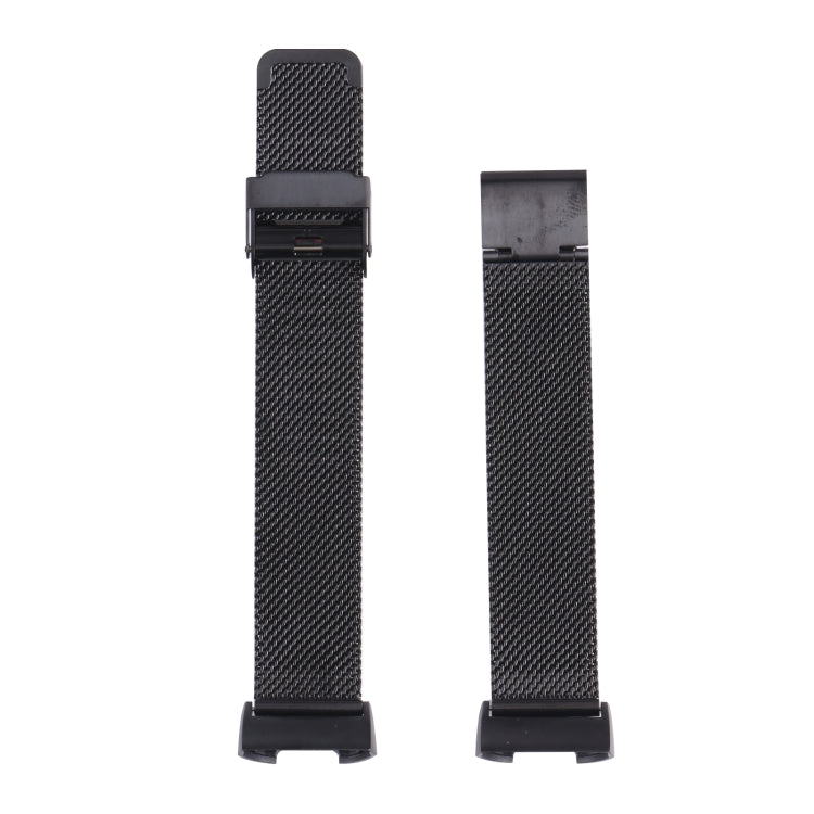 For Fitbit Charge 4 Double Insurance Buckle Milanese Watch Band(Black) - Watch Bands by buy2fix | Online Shopping UK | buy2fix
