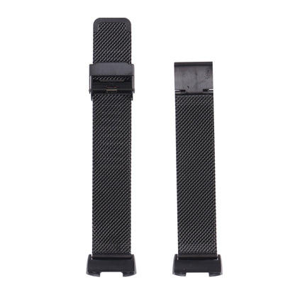 For Fitbit Charge 4 Double Insurance Buckle Milanese Watch Band(Black) - Watch Bands by buy2fix | Online Shopping UK | buy2fix