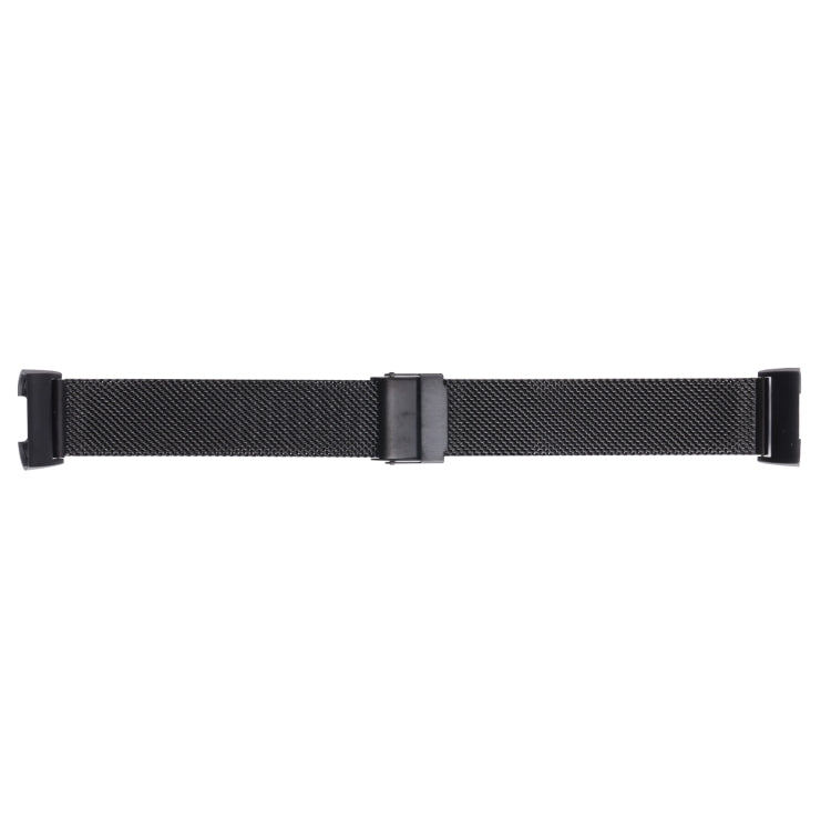 For Fitbit Charge 4 Double Insurance Buckle Milanese Watch Band(Black) - Watch Bands by buy2fix | Online Shopping UK | buy2fix