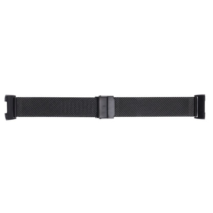 For Fitbit Charge 4 Double Insurance Buckle Milanese Watch Band(Black) - Watch Bands by buy2fix | Online Shopping UK | buy2fix
