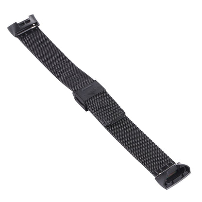 For Fitbit Charge 4 Double Insurance Buckle Milanese Watch Band(Black) - Watch Bands by buy2fix | Online Shopping UK | buy2fix
