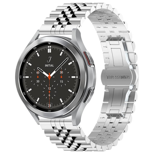 20mm Five-bead Stainless Steel Watch Band(Silver) - 20mm Bands by buy2fix | Online Shopping UK | buy2fix