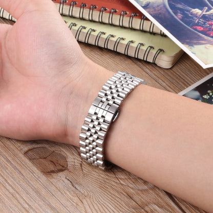 20mm Five-bead Stainless Steel Watch Band(Silver) - 20mm Bands by buy2fix | Online Shopping UK | buy2fix