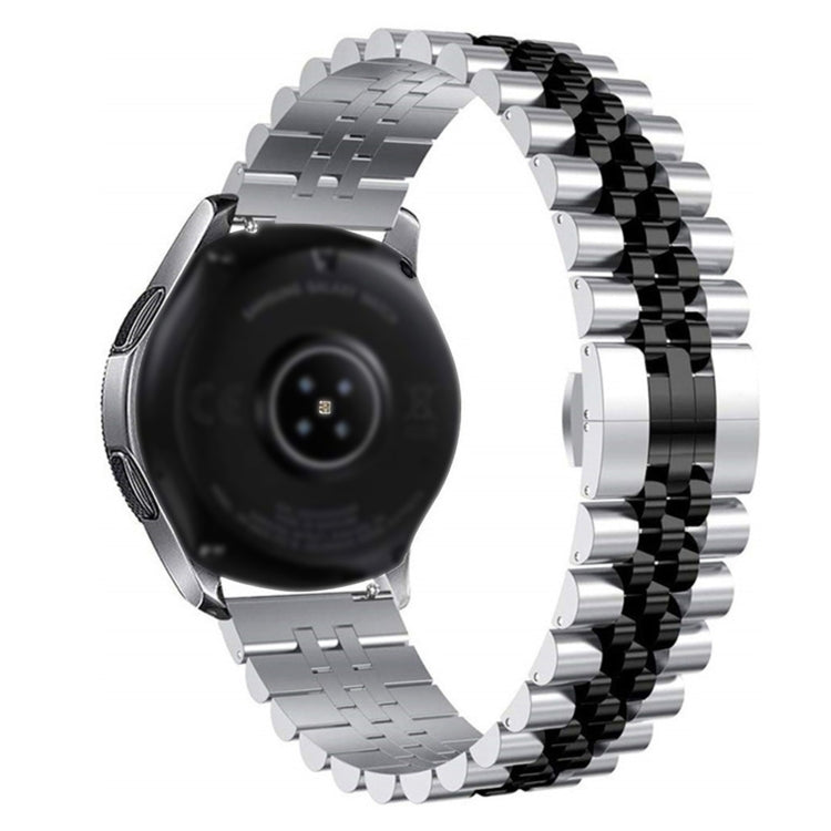 20mm Five-bead Stainless Steel Watch Band(Silver Black) - 20mm Bands by buy2fix | Online Shopping UK | buy2fix