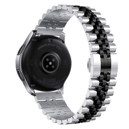 20mm Five-bead Stainless Steel Watch Band(Silver Black) - 20mm Bands by buy2fix | Online Shopping UK | buy2fix