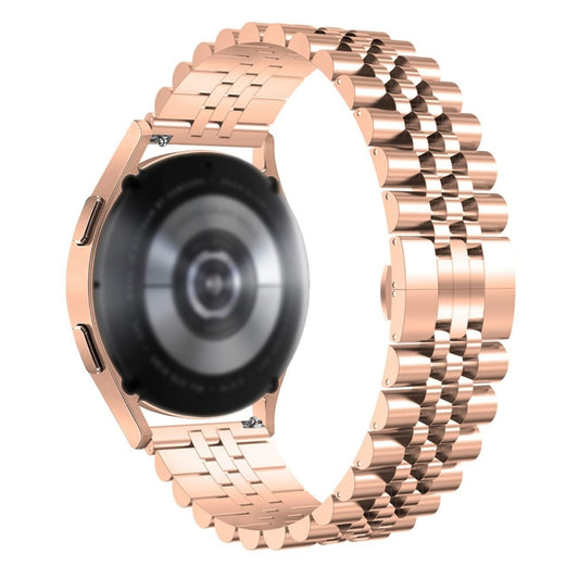 20mm Five-bead Stainless Steel Watch Band(Rose Gold) - 20mm Bands by buy2fix | Online Shopping UK | buy2fix