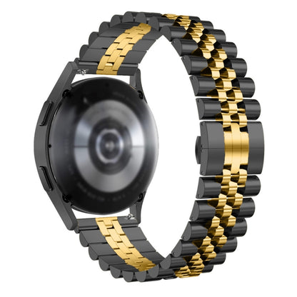 22mm Five-bead Stainless Steel Watch Band(Black Gold) - 22mm Bands by buy2fix | Online Shopping UK | buy2fix