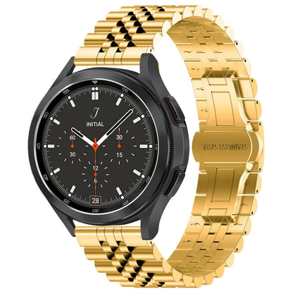 22mm Five-bead Stainless Steel Watch Band(Gold) - 22mm Bands by buy2fix | Online Shopping UK | buy2fix