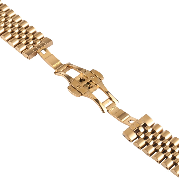 22mm Five-bead Stainless Steel Watch Band(Gold) - 22mm Bands by buy2fix | Online Shopping UK | buy2fix