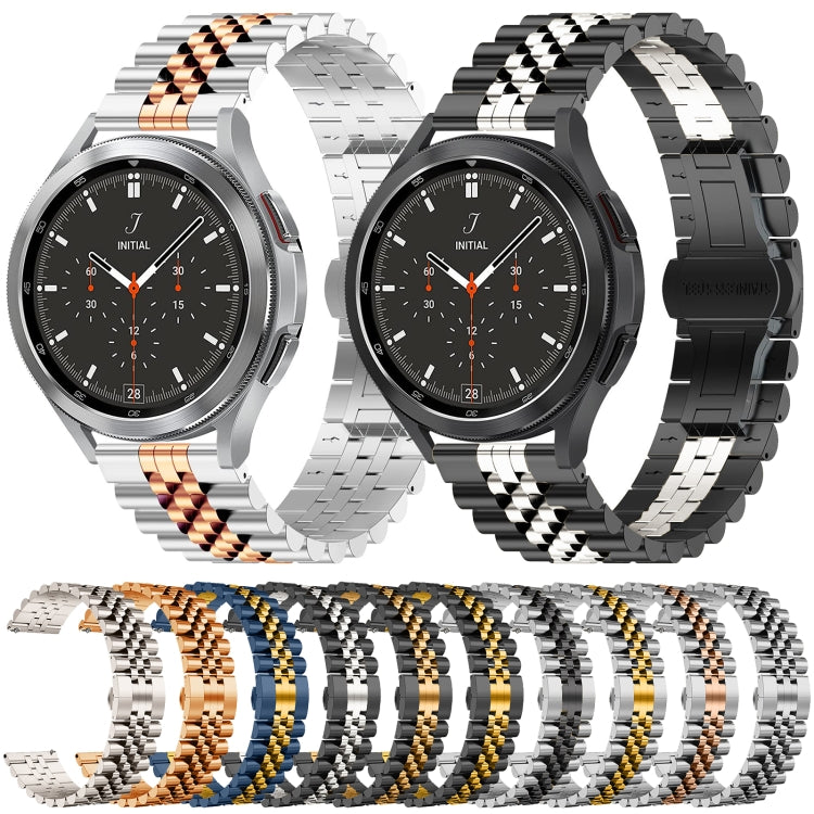 22mm Five-bead Stainless Steel Watch Band(Rose Gold) - 22mm Bands by buy2fix | Online Shopping UK | buy2fix