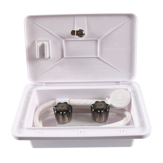 A6622-01 White RV External Shower Box Head with Hose - Others by buy2fix | Online Shopping UK | buy2fix