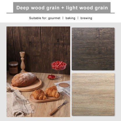 60 x 60cm Double Sides Retro PVC Photography Backdrops Board(Dark Light Wood Grain) - Wood Floor by buy2fix | Online Shopping UK | buy2fix