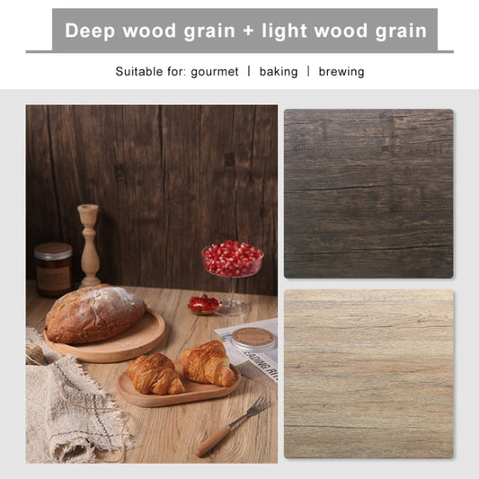 60 x 60cm Double Sides Retro PVC Photography Backdrops Board(Dark Light Wood Grain) - Wood Floor by buy2fix | Online Shopping UK | buy2fix