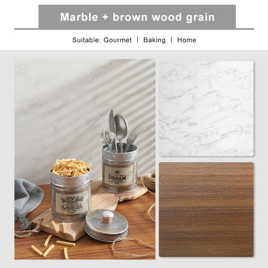 60 x 60cm Double Sides Retro PVC Photography Backdrops Board(Brown Oak Grain) by buy2fix