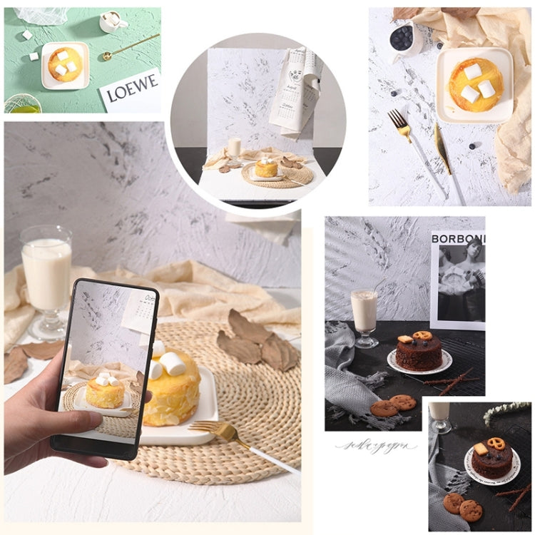 60 x 60cm Retro PVC Cement Texture Board Photography Backdrops Board(White) - Brick Wall by buy2fix | Online Shopping UK | buy2fix