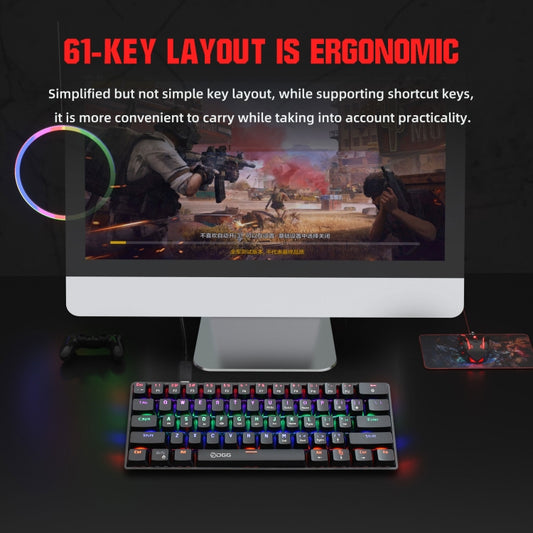 HXSJ V900 61 Keys Cool Lighting Effect Mechanical Wired Keyboard(Black) - Wired Keyboard by HXSJ | Online Shopping UK | buy2fix