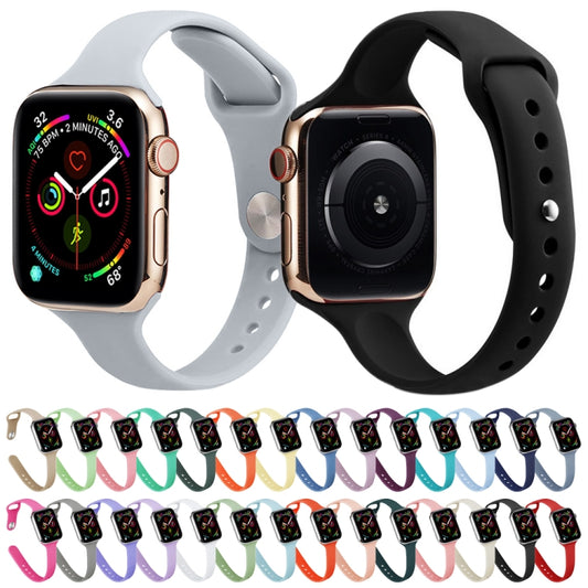 Slimming Silicone Watch Band For Apple Watch Ultra 49mm&Watch Ultra 2 49mm / Series 9&8&7 45mm / SE 3&SE 2&6&SE&5&4 44mm / 3&2&1 42mm(Black) - Watch Bands by buy2fix | Online Shopping UK | buy2fix
