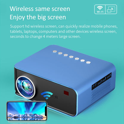 T4 Same Screen Version 1024x600 1200 Lumens Portable Home Theater LCD Projector, Plug Type:EU Plus(Blue) - Mini Projector by buy2fix | Online Shopping UK | buy2fix