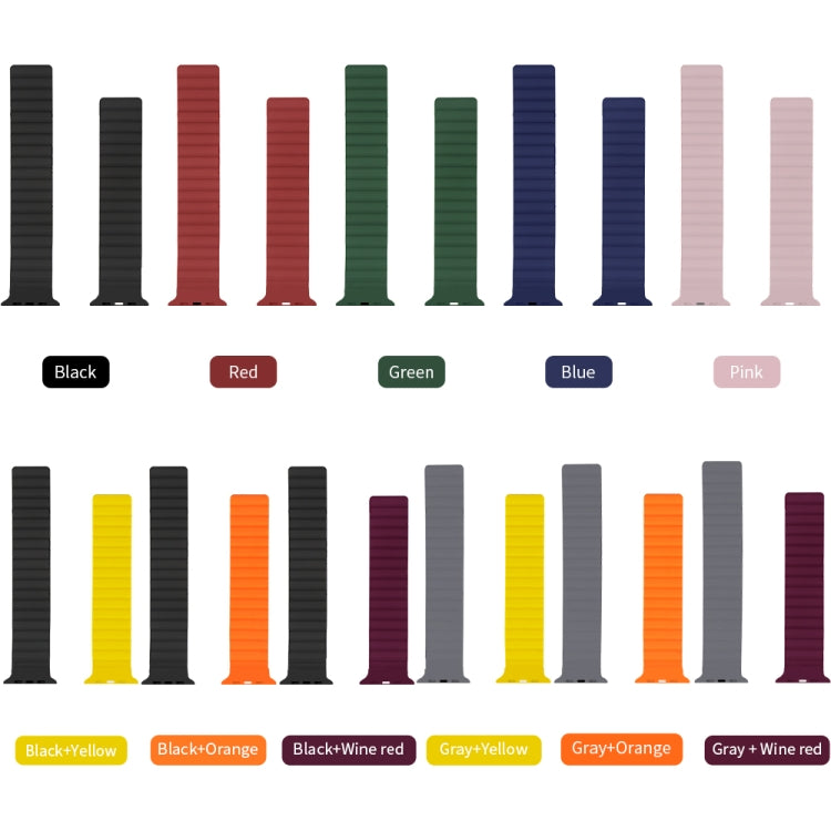 Silicone Magnetic Integrated Short Strap Watch Band For Apple Watch Series 8&7 45mm / SE 2&6&SE&5&4 44mm / 3&2&1 42mm(Green) by buy2fix