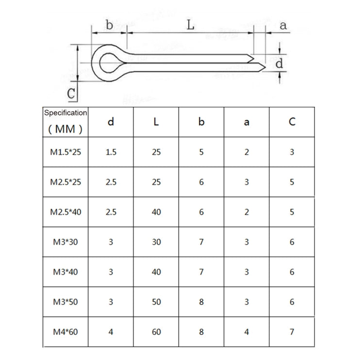 A5493 50 in 1 Stainless Steel U-shaped Split Spring Pin - Booster Cable & Clip by buy2fix | Online Shopping UK | buy2fix