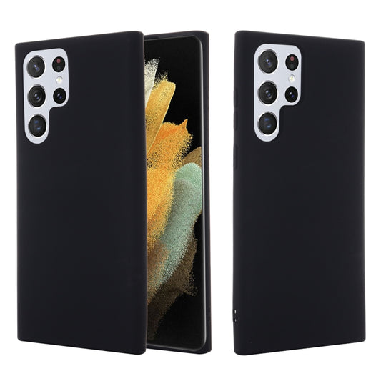 For Samsung Galaxy S22 Ultra 5G Pure Color Liquid Silicone Shockproof Full Coverage Phone Case(Black) - Galaxy S22 Ultra 5G Cases by buy2fix | Online Shopping UK | buy2fix