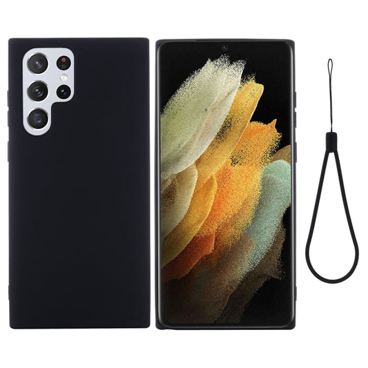 For Samsung Galaxy S22 Ultra 5G Pure Color Liquid Silicone Shockproof Full Coverage Phone Case(Black) by buy2fix