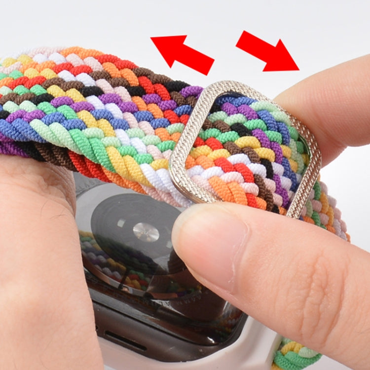 TPU Frame Buckle Braid Integrated Watch Band For Apple Watch Series 6 & SE & 5 & 4 40mm / 3 & 2 & 1 38mm(Blue and White) by buy2fix