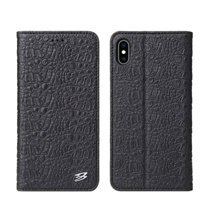 For iPhone XS Max Crocodile Texture PC + TPU Horizontal Flip Leather Case with Holder & Card Slots & Wallet(Black) - More iPhone Cases by buy2fix | Online Shopping UK | buy2fix
