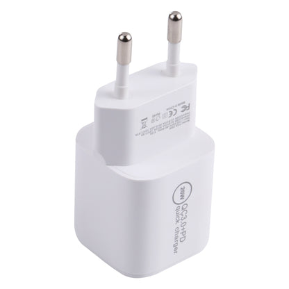 20WACB 20W QC3.0 + PD Quick Charger, Plug Specification:EU Plug(White) - USB Charger by buy2fix | Online Shopping UK | buy2fix