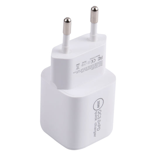 20WACB 20W QC3.0 + PD Quick Charger, Plug Specification:EU Plug(White) - USB Charger by buy2fix | Online Shopping UK | buy2fix