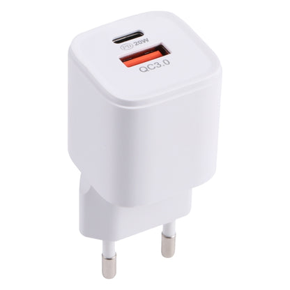 20WACB 20W QC3.0 + PD Quick Charger, Plug Specification:EU Plug(White) - USB Charger by buy2fix | Online Shopping UK | buy2fix