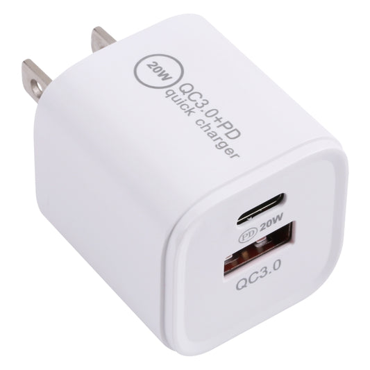 20WACB 20W QC3.0 + PD Quick Charger, Plug Specification:US Plug(White) - USB Charger by buy2fix | Online Shopping UK | buy2fix