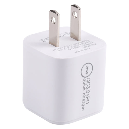 20WACB 20W QC3.0 + PD Quick Charger, Plug Specification:US Plug(White) - USB Charger by buy2fix | Online Shopping UK | buy2fix